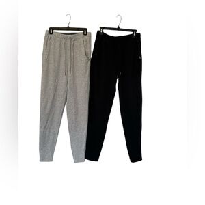 Eddie Bauer Men's Lounge Pants x2=1 Black & 1 Grey (Bundled) Small